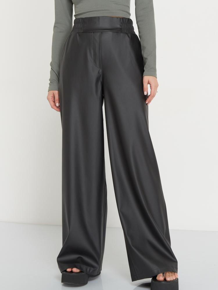 Palazzo trousers made of eco leather