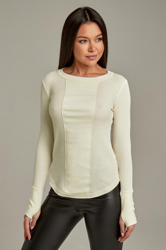 Long sleeve top with decorative insert